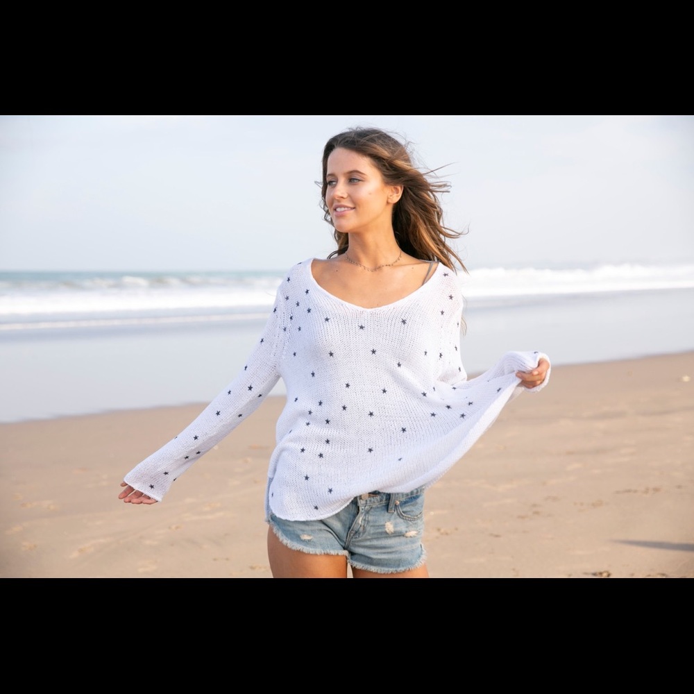 Mini Stars Cotton Crew Neck Sweater